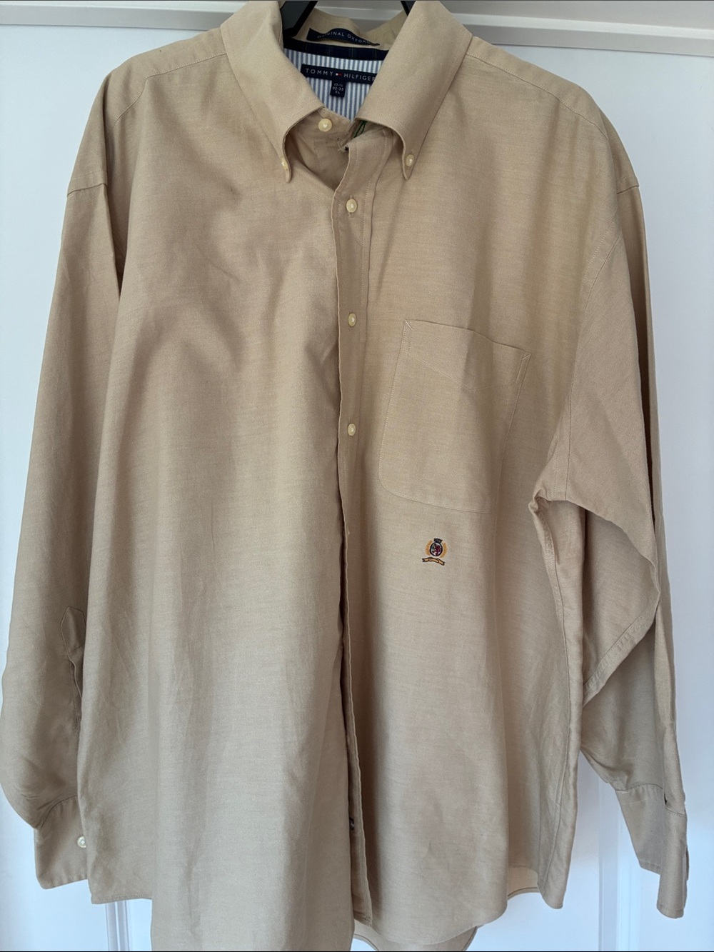 Tommy Hilfiger Men’s Tan Button-Down Dress Shirt